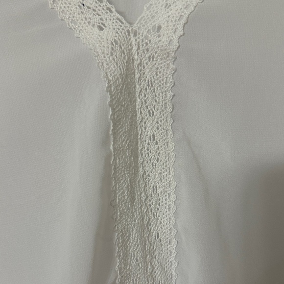 Elegant White Lace Trim Swim Coverup - Picture 3 of 5